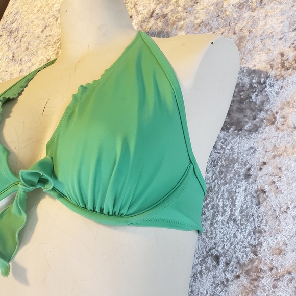 Y2K Victoria's Secret Underwire Bikini Green Roxy Black Swim Swimsuit Small 34d - Picture 3 of 10